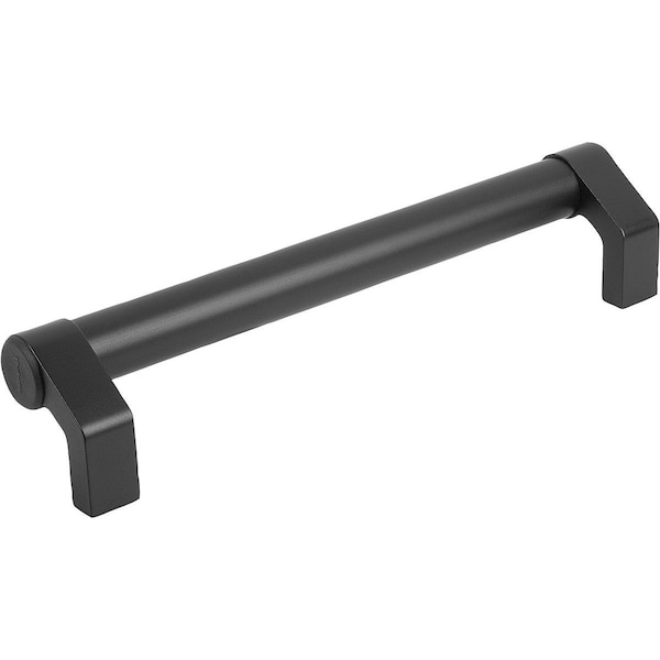 Tubular Handle Angled L=375 Aluminum, Black Anodized, Comp:Thermoplastic, A=350, D=M08